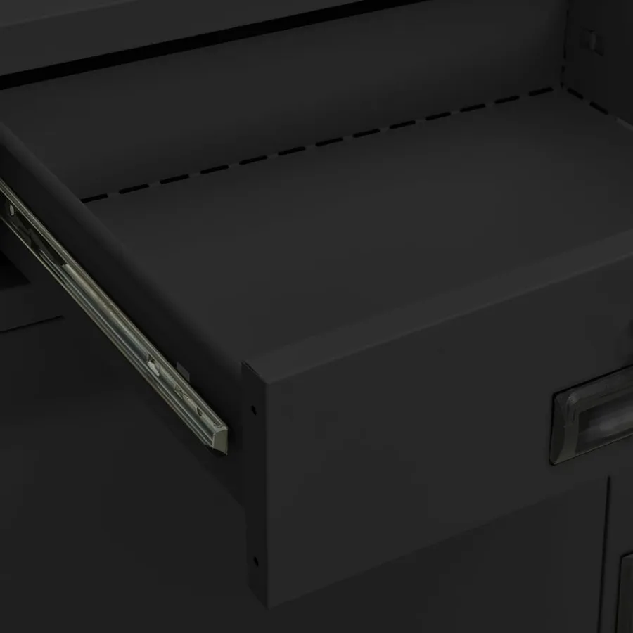 Armoire de bureau et jardinière Anthracite 90x40x125 cm Acier - 9