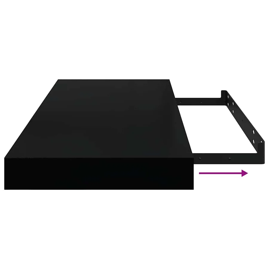 Étagères murales flottantes 4 pcs noir 60x23,5x3,8 cm MDF - 11