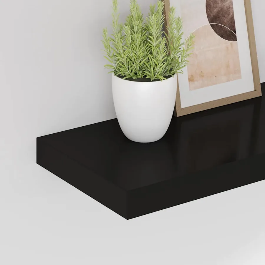 Étagères murales flottantes 4 pcs noir 60x23,5x3,8 cm MDF - 4