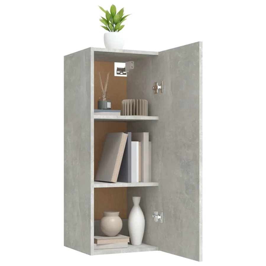 Armoire murale Gris béton 34,5x34x90 cm Bois d'ingénierie - 4