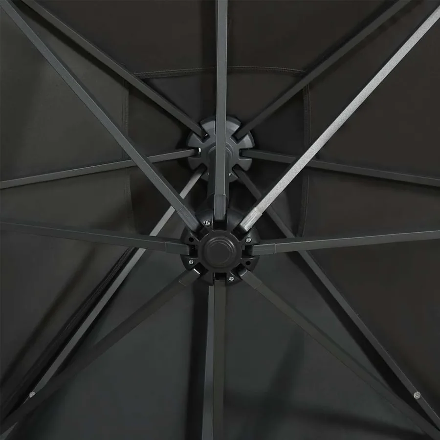 Parasol de jardin en porte-à-faux avec mât et lumières LED - 8