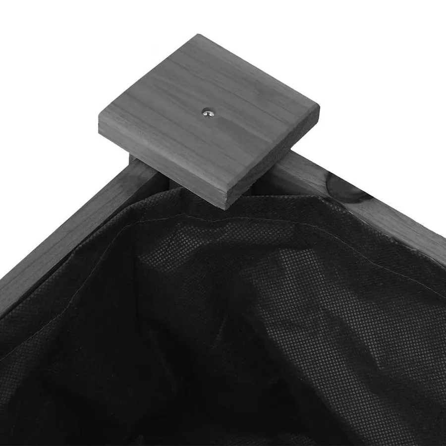 Jardinière sur roues avec doublure gris 118x59x80 cm bois sapin - 5