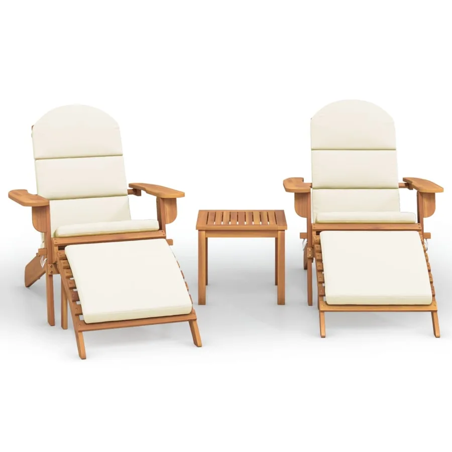 Ensemble de salon de jardin Adirondack 3 pcs bois acacia solide - 2