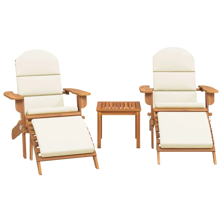 Ensemble de salon de jardin Adirondack 3 pcs bois acacia solide - 3