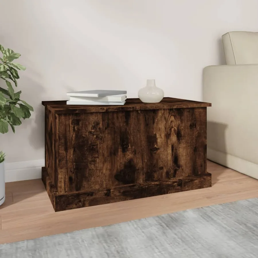Boîte de rangement chêne fumé 70x40x38 cm bois d'ingénierie - 3