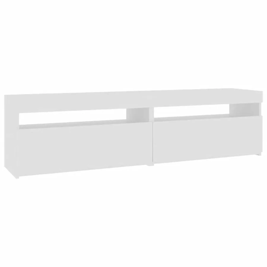 Meubles TV 2 pcs avec lumières LED Blanc 75x35x40 cm - 2