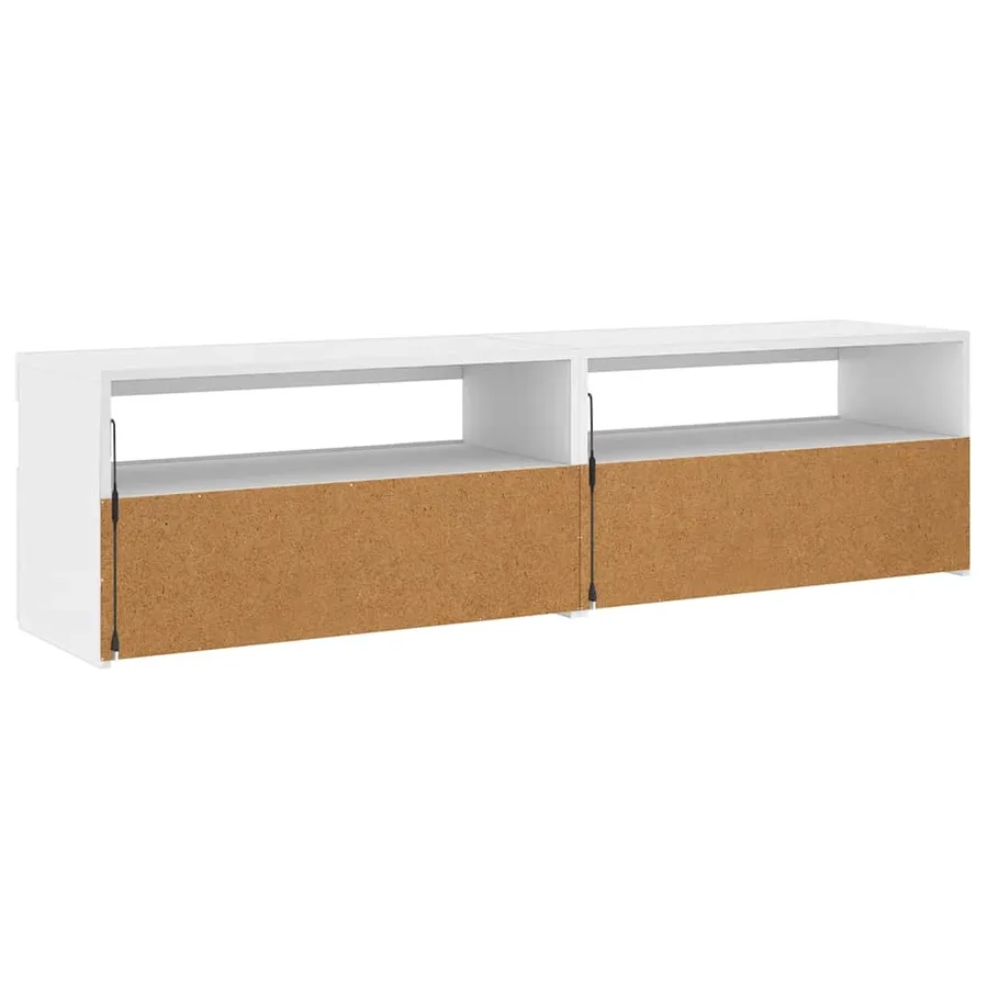 Meubles TV 2 pcs avec lumières LED Blanc 75x35x40 cm - 9