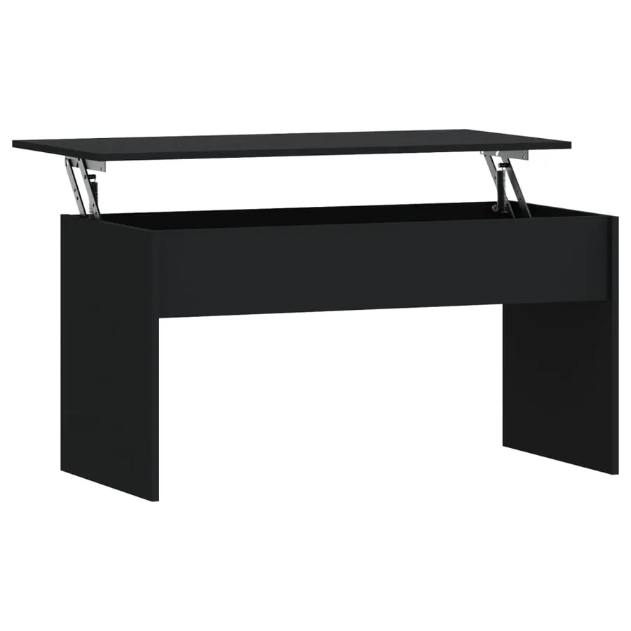 Table basse noir 102x50,5x52,5 cm bois d'ingénierie - 2