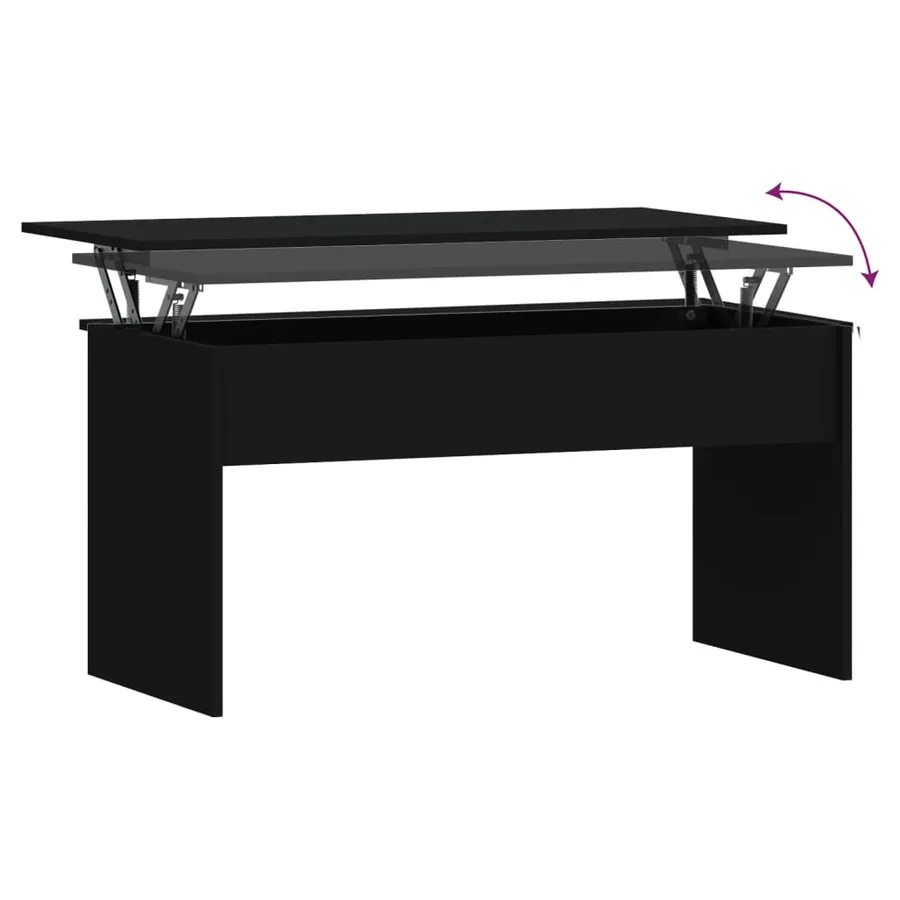 Table basse noir 102x50,5x52,5 cm bois d'ingénierie - 6