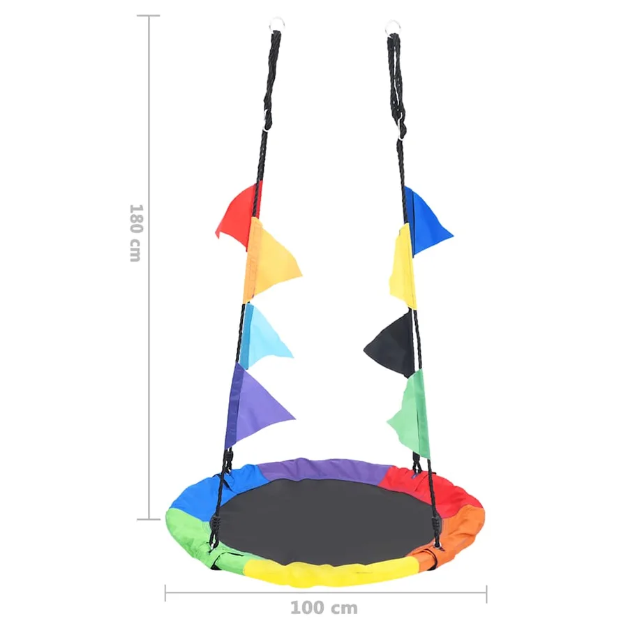 Balançoire arc-en-ciel avec fanions 100 cm - 5