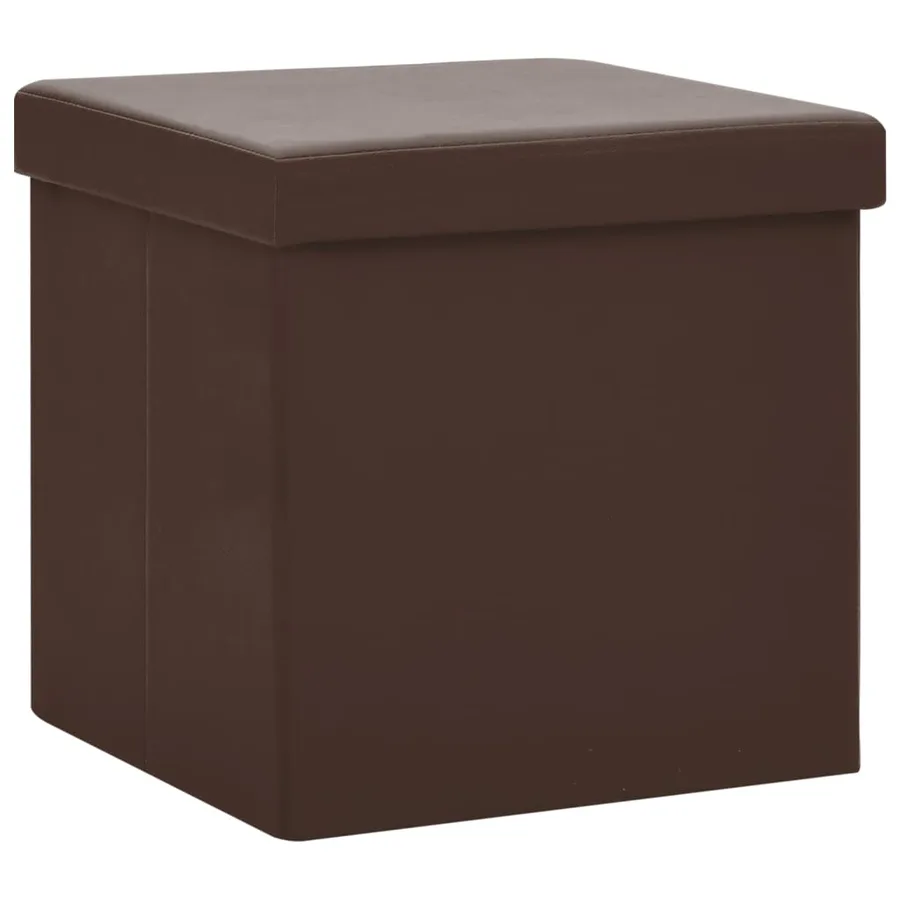 Tabouret de rangement pliable Marron PVC - 2