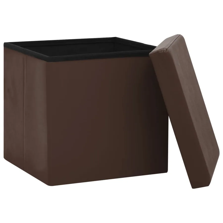 Tabouret de rangement pliable Marron PVC - 4