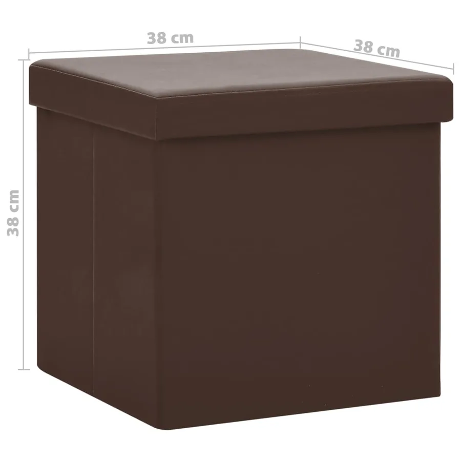 Tabouret de rangement pliable Marron PVC - 8