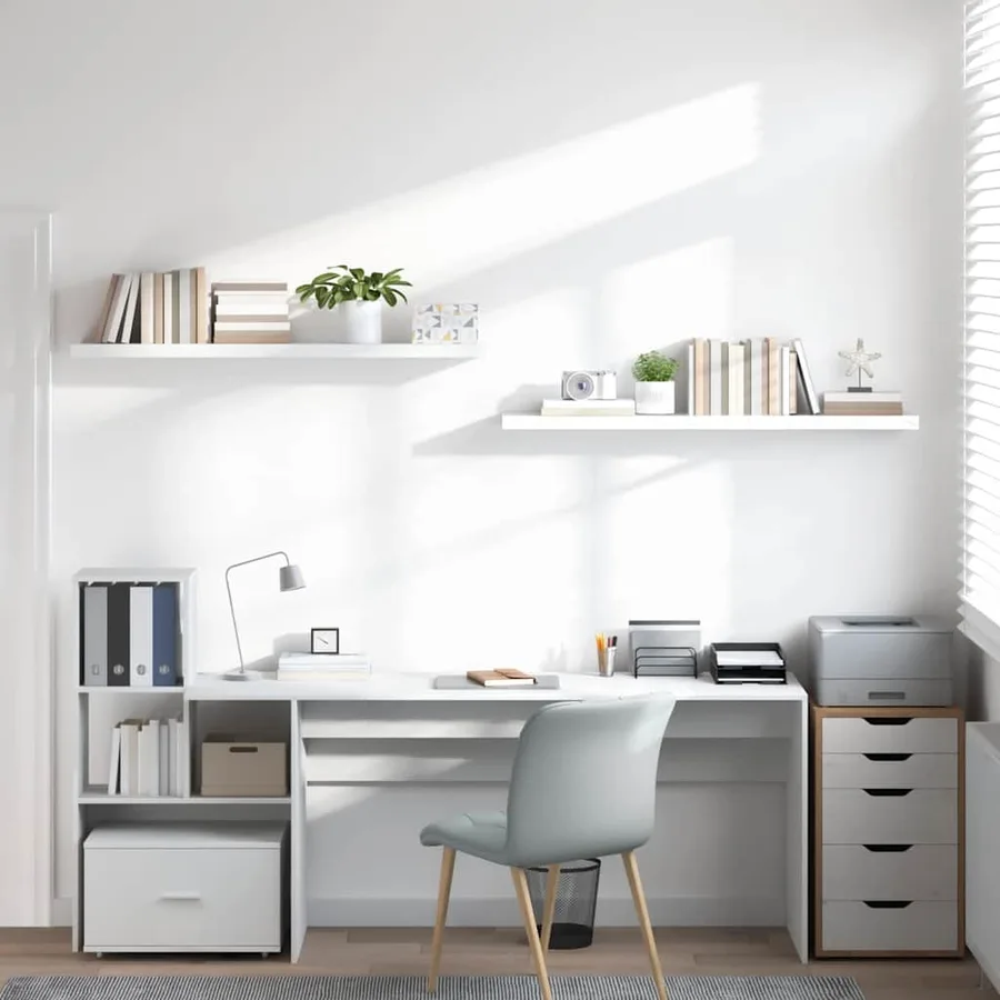 Étagère murale flottante 2pcs Blanc brillant 120x23,5x3,8cm MDF - 3