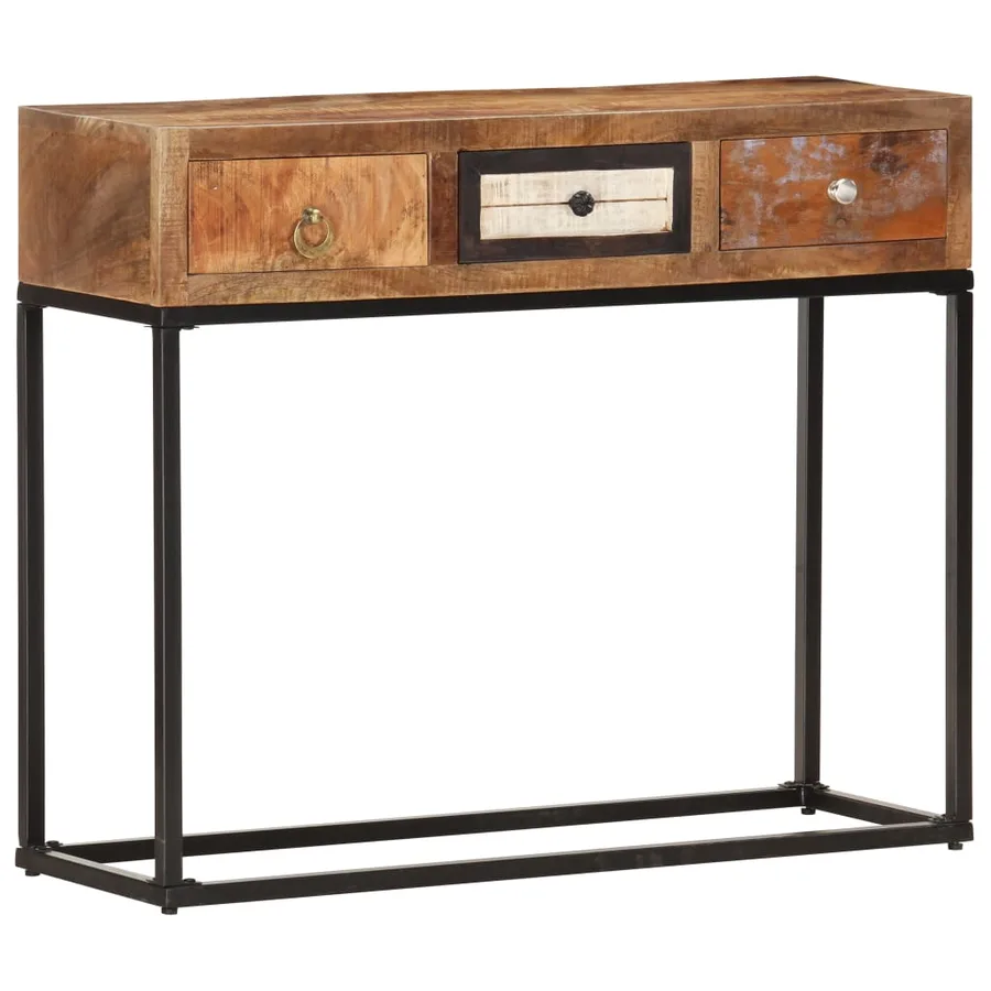 Table console Doré 90x30x75 cm Bois de récupération massif - 10