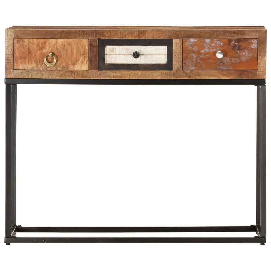 Table console Doré 90x30x75 cm Bois de récupération massif - 3