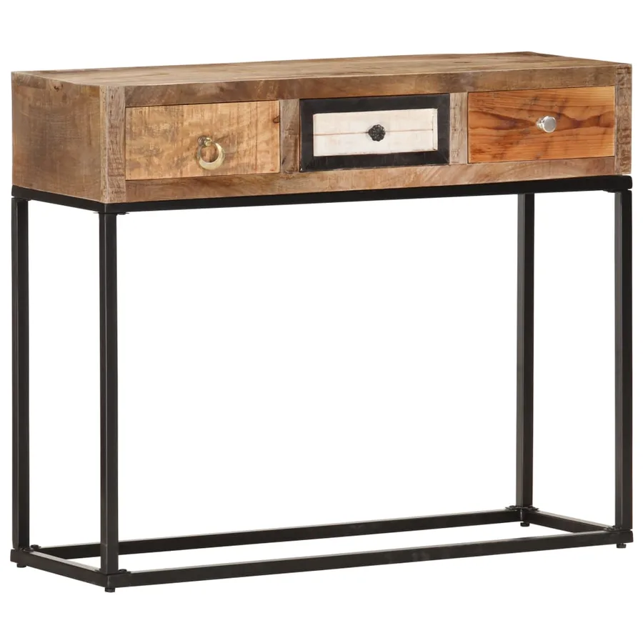 Table console Doré 90x30x75 cm Bois de récupération massif - 8