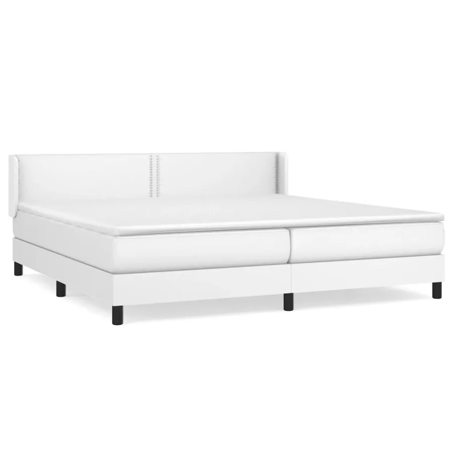 Sommier à lattes de lit avec matelas Blanc 200x200cm Similicuir - 2