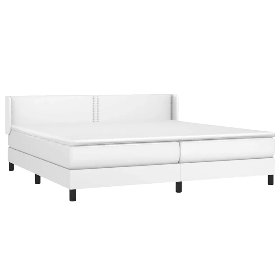 Sommier à lattes de lit avec matelas Blanc 200x200cm Similicuir - 3