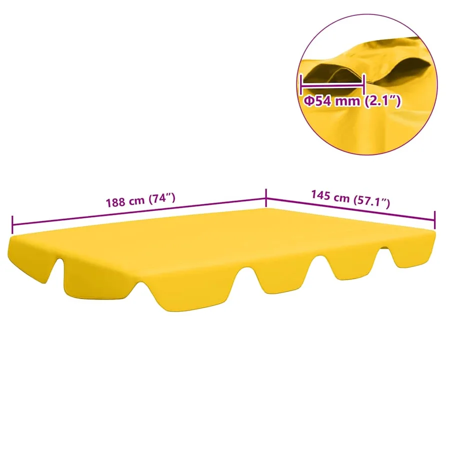 Toit de rechange balançoire jaune 188/168x145/110 cm - 7