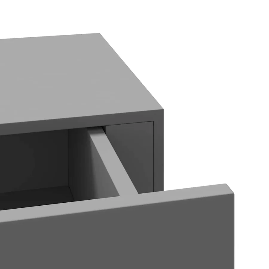 Étagères à tiroirs murales 2 pcs gris 60x23,5x10 cm MDF - 10