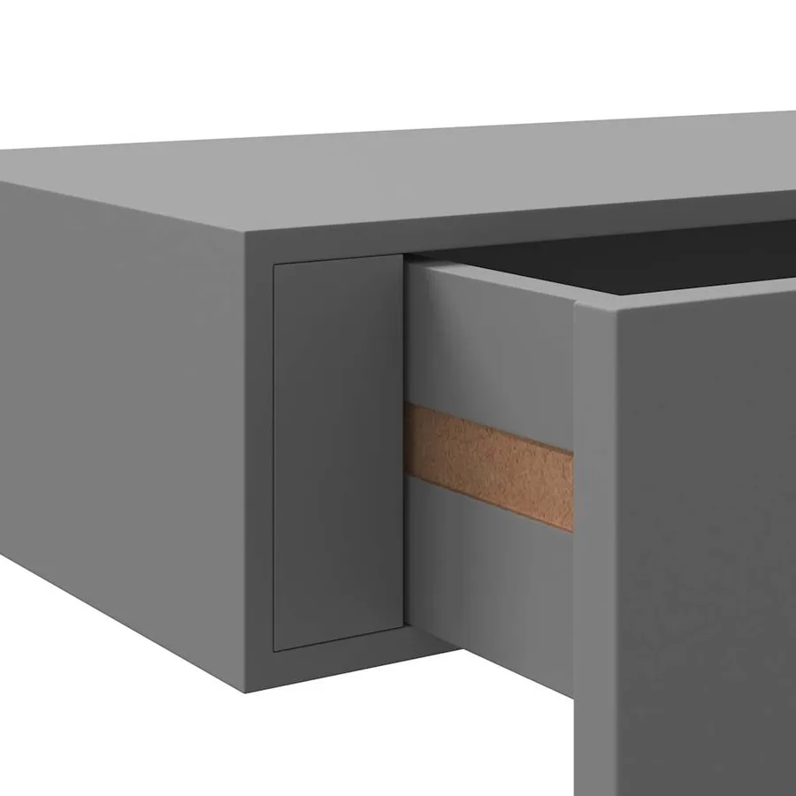 Étagères à tiroirs murales 2 pcs gris 60x23,5x10 cm MDF - 11