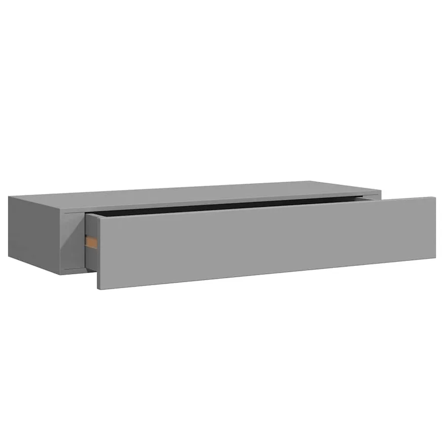 Étagères à tiroirs murales 2 pcs gris 60x23,5x10 cm MDF - 5