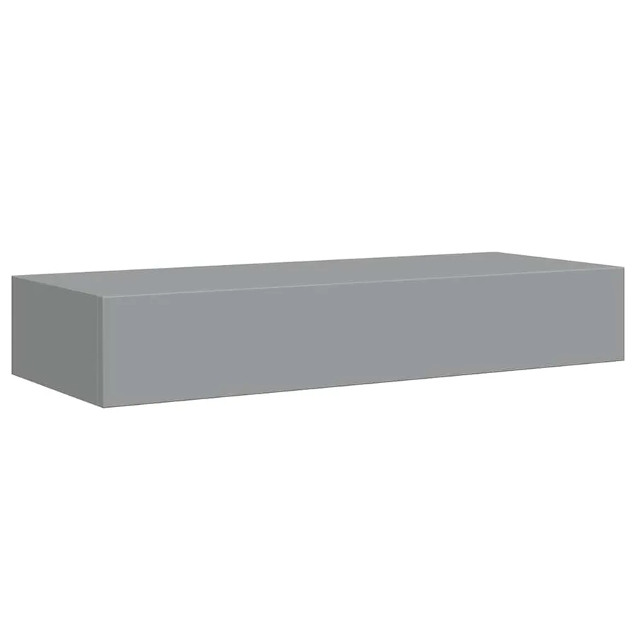 Étagères à tiroirs murales 2 pcs gris 60x23,5x10 cm MDF - 6