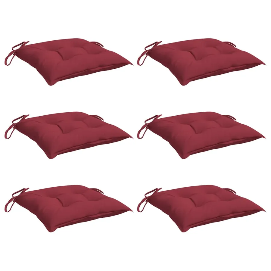 Coussins de palette lot de 6 rouge bordeaux 50x50x7 cm - 3