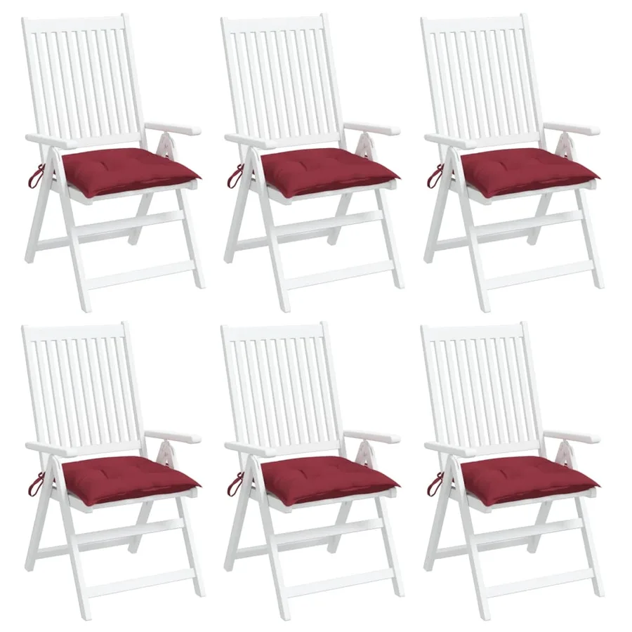 Coussins de palette lot de 6 rouge bordeaux 50x50x7 cm - 4