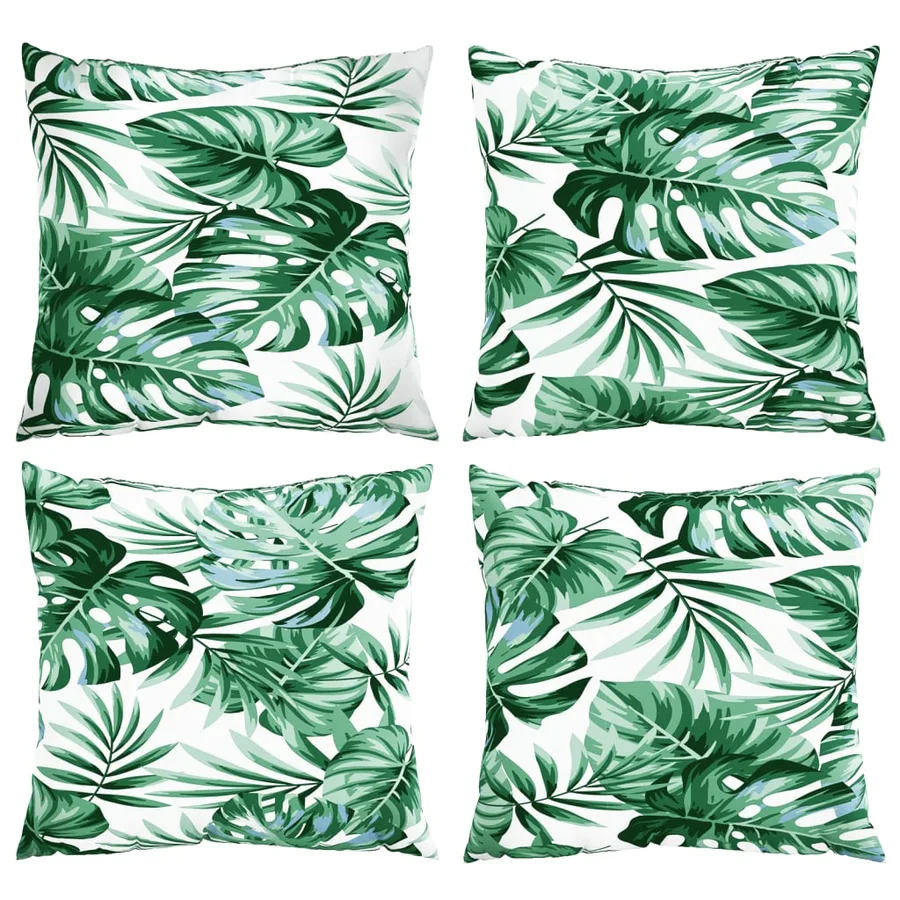 Coussins de canapé lot de 4 motif de feuilles 40x40 cm tissu - 4