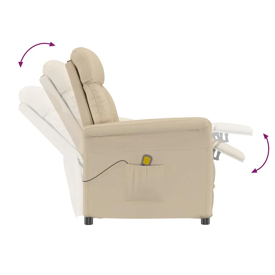 Chaise de massage Crème 96,5 x 70,5 x 95 cm Microfibre - 7