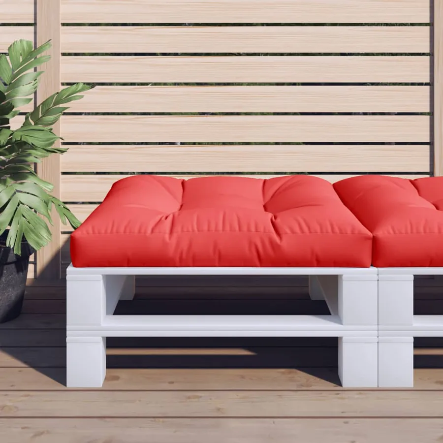 Coussin de palette rouge 70x70x12 cm tissu