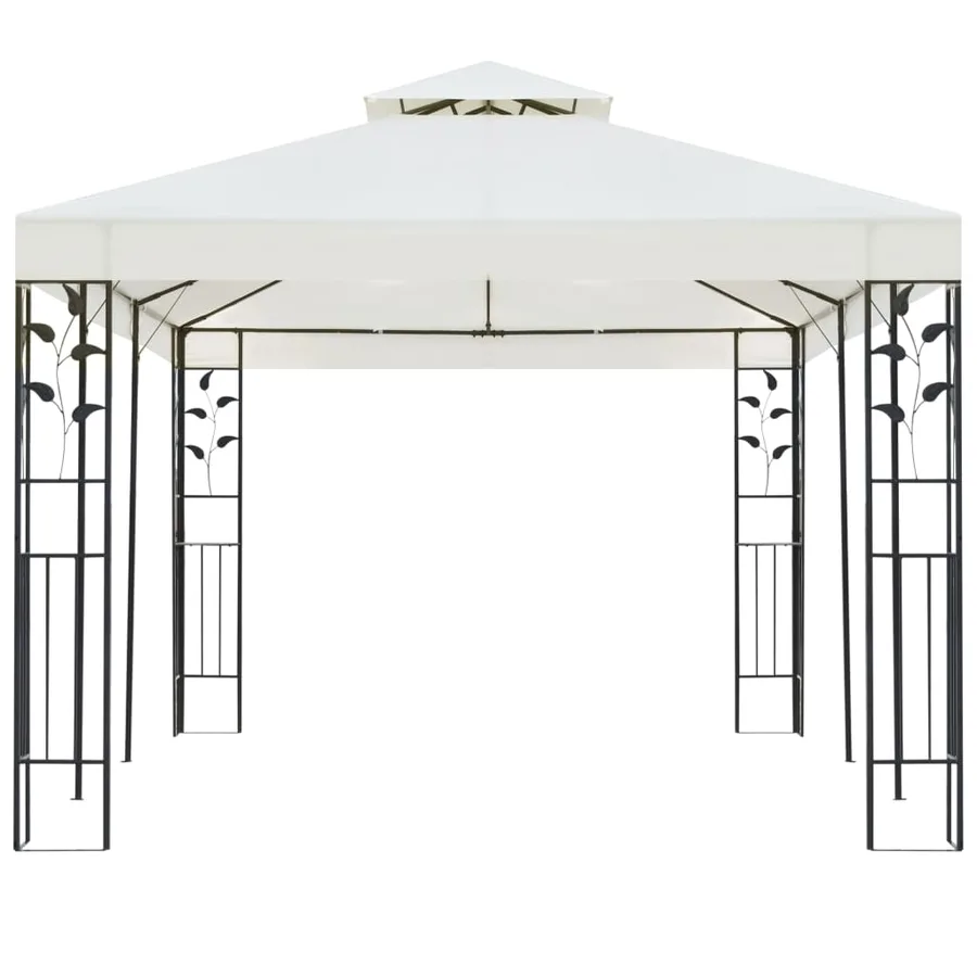 Belvédère à double toit blanc 6x3 m acier - 3