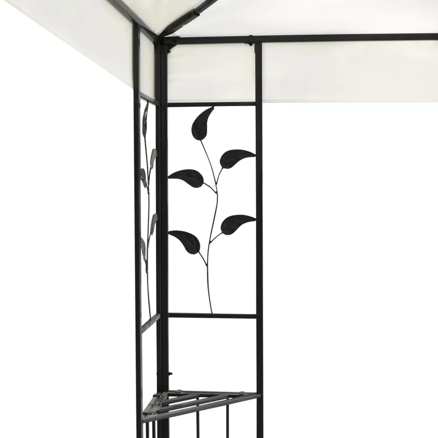 Belvédère à double toit blanc 6x3 m acier - 4