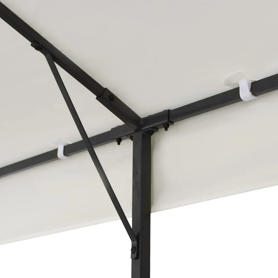 Belvédère à double toit blanc 6x3 m acier - 5