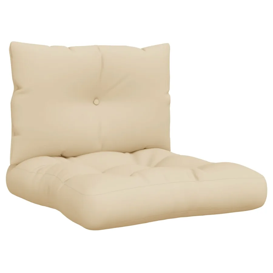 Coussins de palette lot de 2 beige tissu - 2