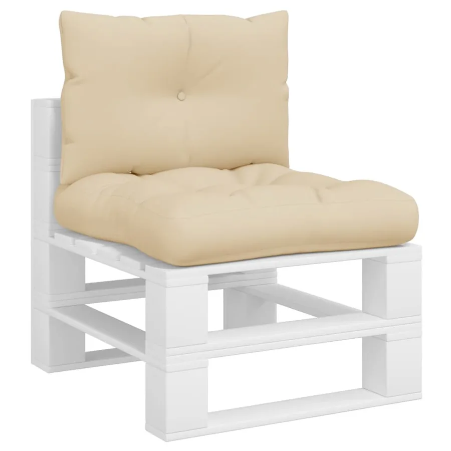 Coussins de palette lot de 2 beige tissu - 3