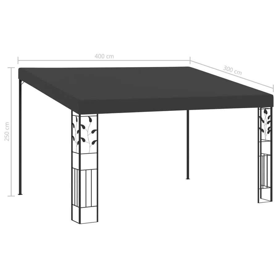Belvédère à montage mural 4x3x2,5 m Anthracite - 6