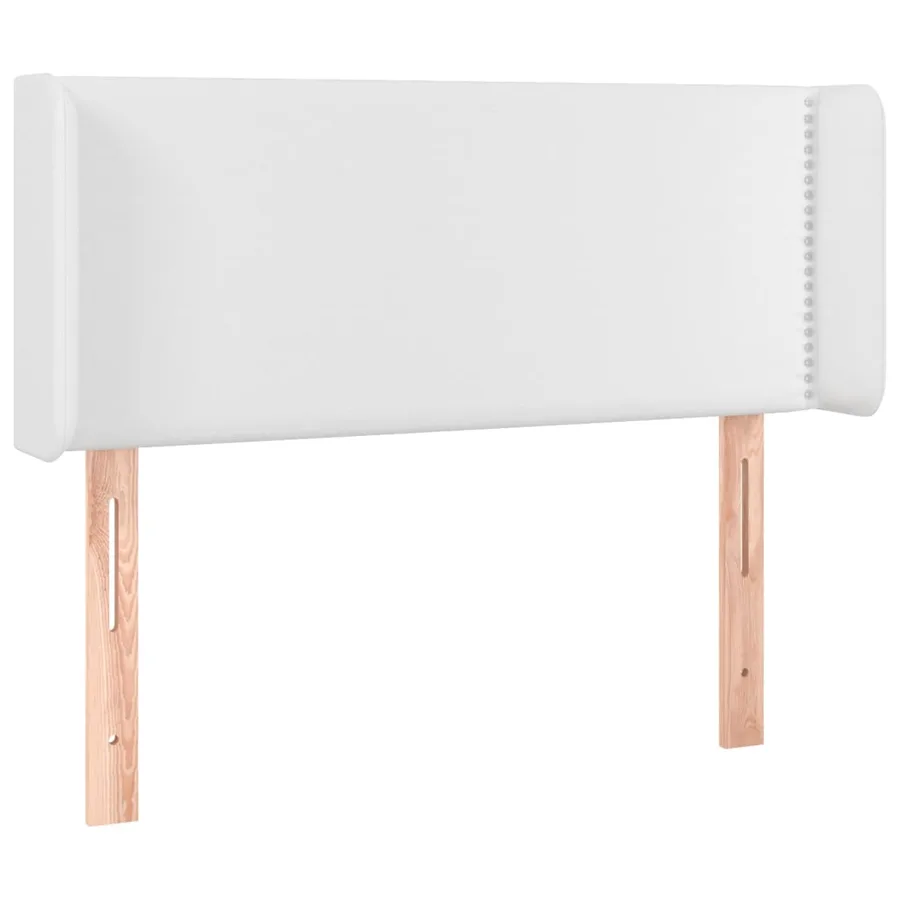 Tête de lit avec oreilles Blanc 103x16x78/88 cm Similicuir - 2