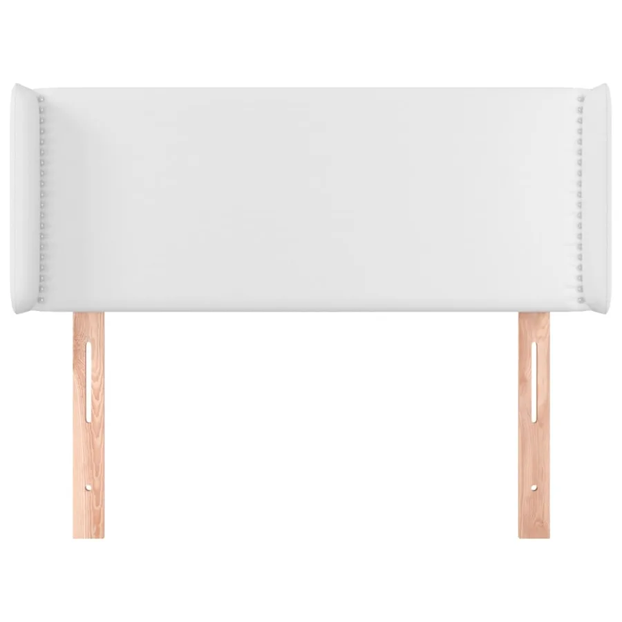 Tête de lit avec oreilles Blanc 103x16x78/88 cm Similicuir - 3