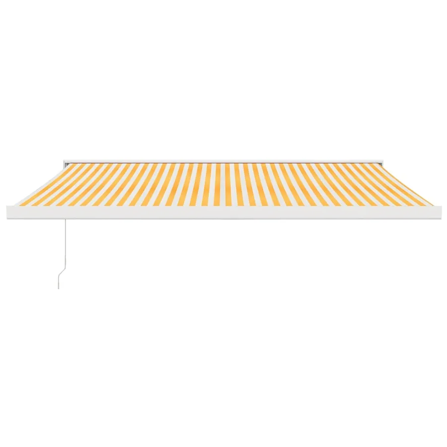 Auvent rétractable jaune et blanc 4,5x3 m tissu et aluminium - 3