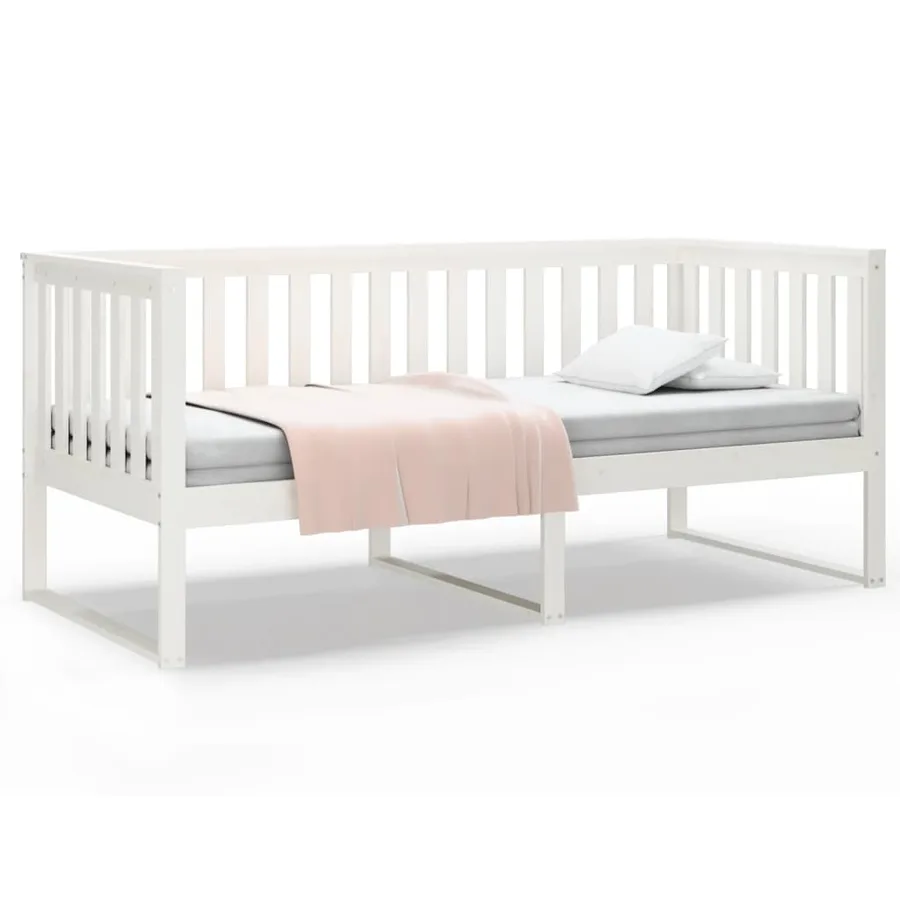 Lit de jour sans matelas blanc 100x200 cm bois de pin massif - 2