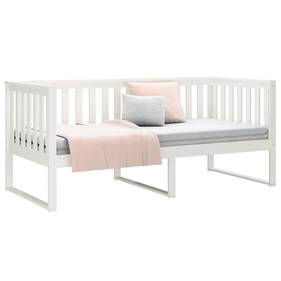 Lit de jour sans matelas blanc 100x200 cm bois de pin massif - 6