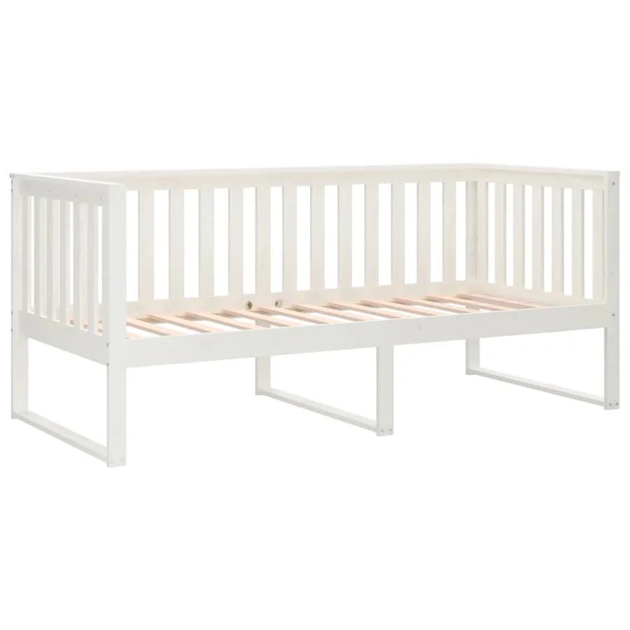 Lit de jour sans matelas blanc 100x200 cm bois de pin massif - 7