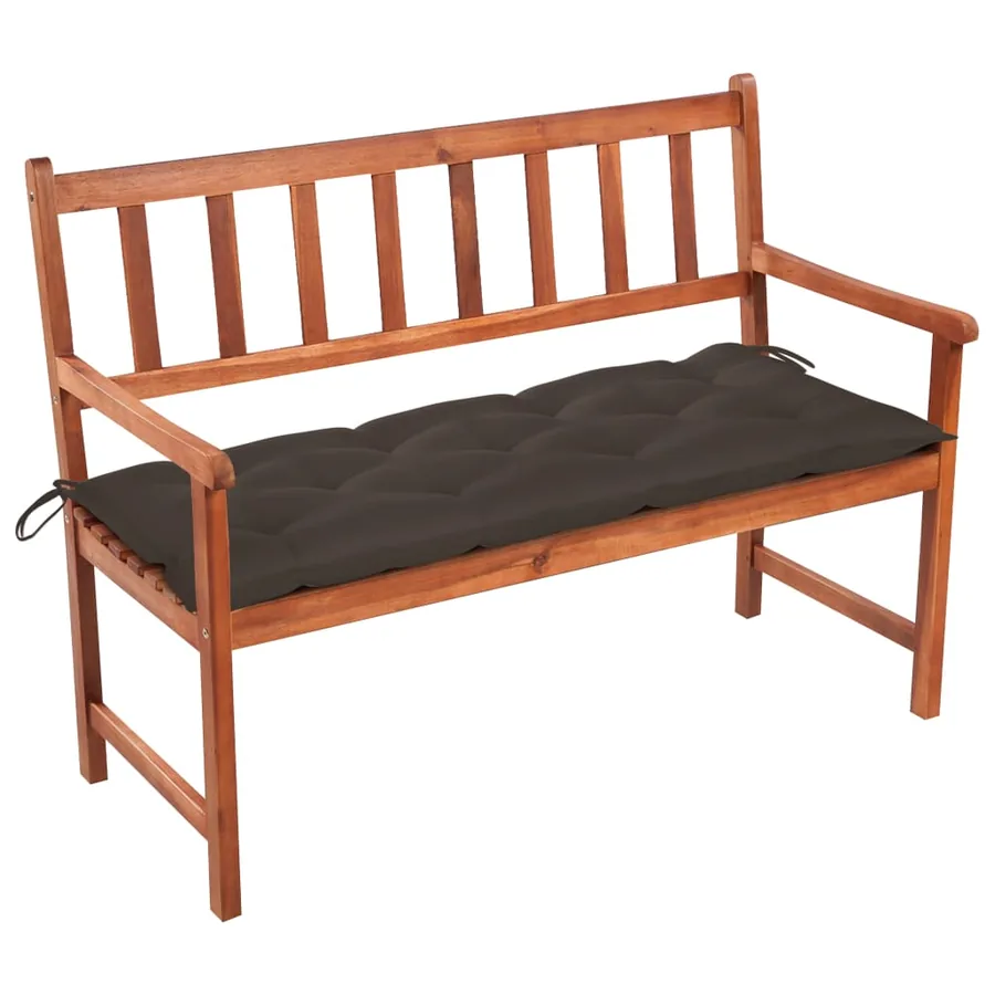 Banc de jardin avec coussin 120 cm Bois d'acacia massif