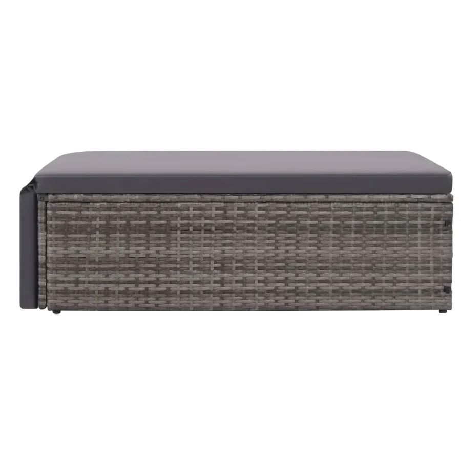 Salon de jardin 2 pcs avec coussins Résine tressée Gris - 5