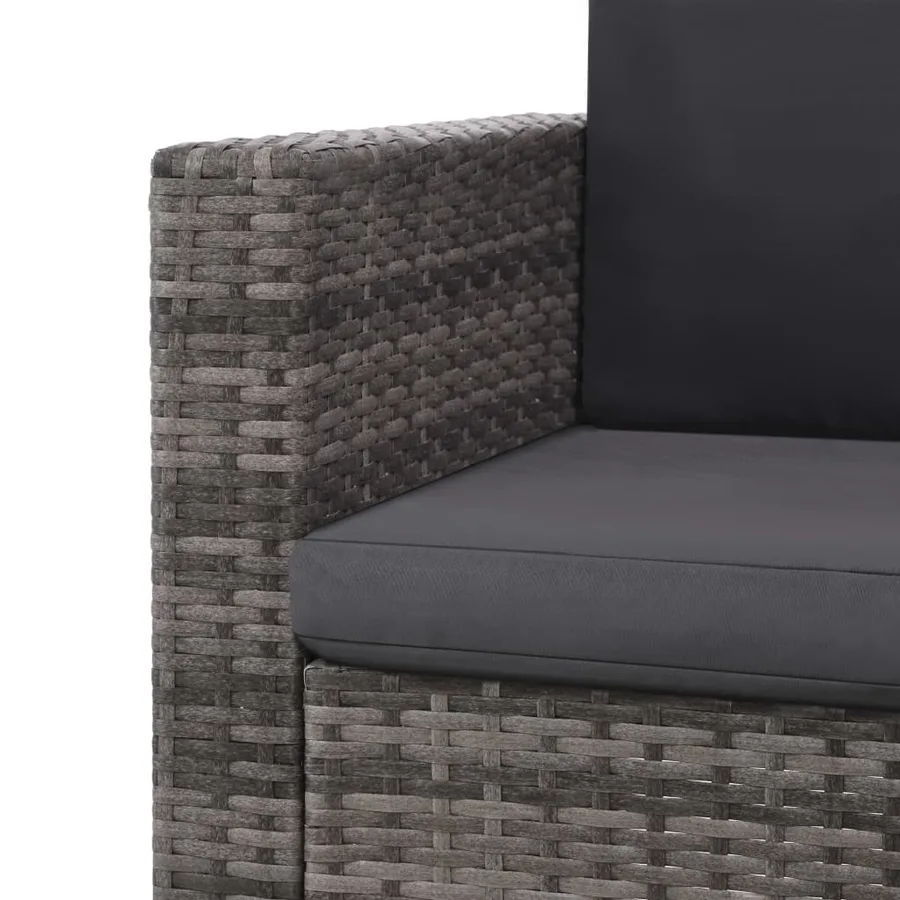 Salon de jardin 2 pcs avec coussins Résine tressée Gris - 6