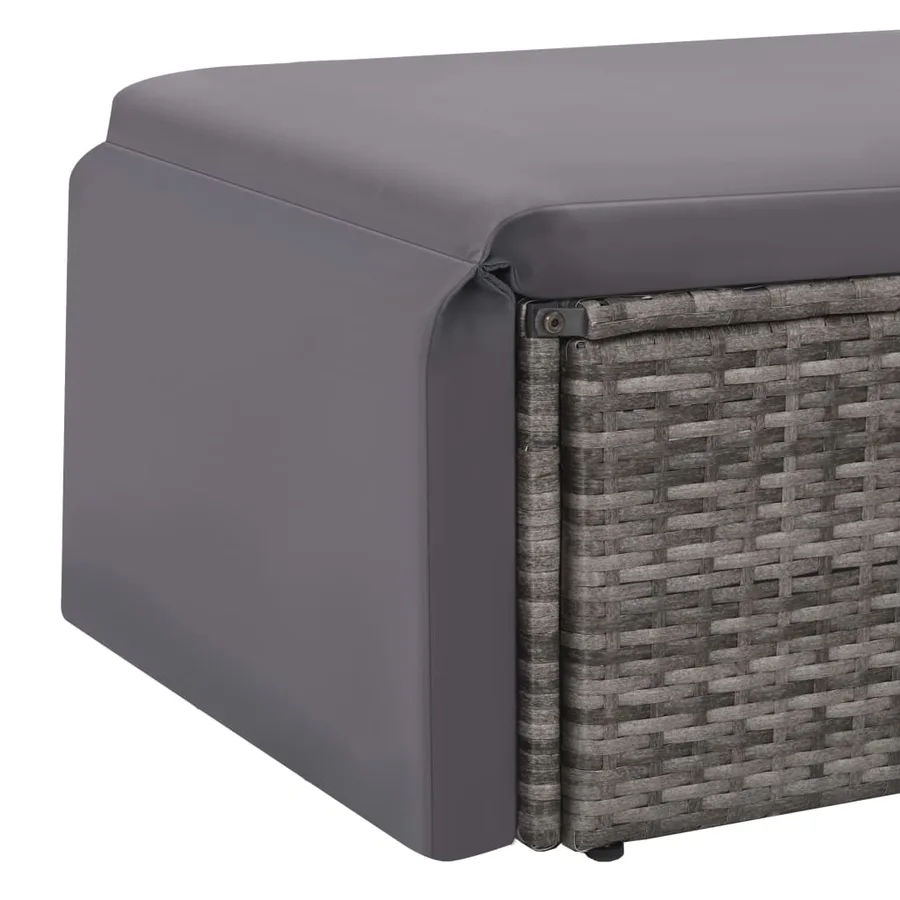 Salon de jardin 2 pcs avec coussins Résine tressée Gris - 7