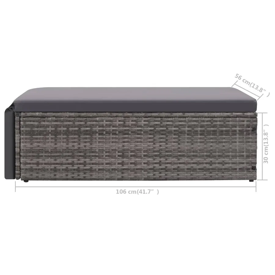 Salon de jardin 2 pcs avec coussins Résine tressée Gris - 9